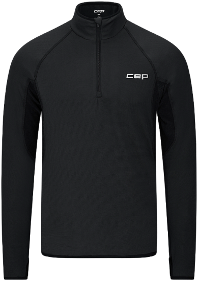 Лонгслив мужской CEP CW845M Core Run Thermal Zip Black - Фото 1 большая
