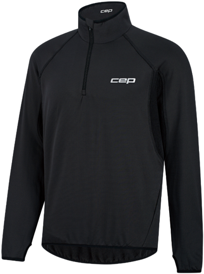 Лонгслив мужской CEP CW845M Core Run Thermal Zip Black - Фото 2 большая