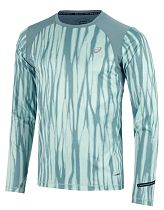 Лонгслив мужской ASICS Aop Road Top Saxon Green/Light Ube