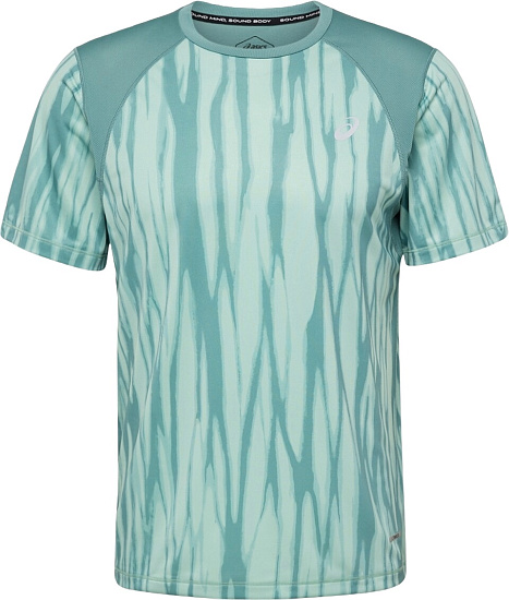 Футболка мужская ASICS Road Aop Top Saxon Green/Light Ube - Фото 1 большая