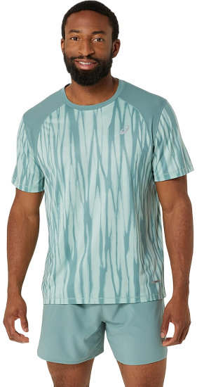 Футболка мужская ASICS Road Aop Top Saxon Green/Light Ube - Фото 1 большая