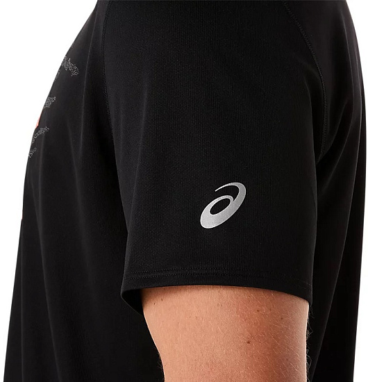 Футболка мужская ASICS Fujitrail Logo Top Performance Black/Carbon/Coral Reef - Фото 5 большая