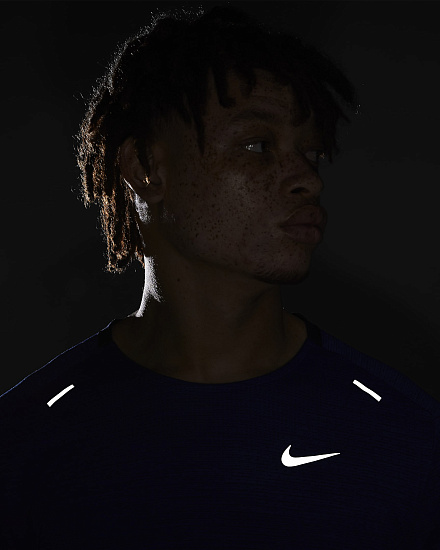 Футболка мужская Nike Dri-FIT ADV Techknit Ultra Obsidian/Game Royal - Фото 6 большая