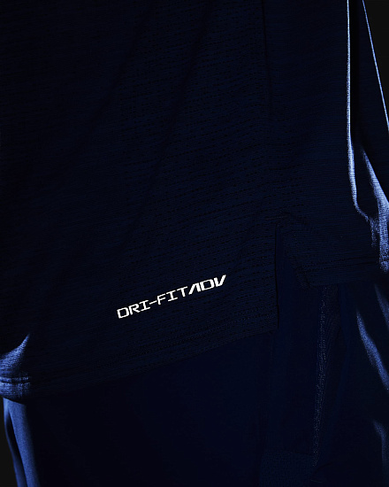 Футболка мужская Nike Dri-FIT ADV Techknit Ultra Obsidian/Game Royal - Фото 8 большая