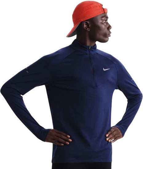 Лонгслив мужской Nike Dri-FIT Stride Hz Midnight Navy/Black - Фото 3 большая