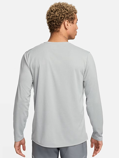 Лонгслив мужской Nike Dri-FIT Uv Miler Grey Fog/Particle Grey/Htr/Reflective Silver - Фото 2 большая