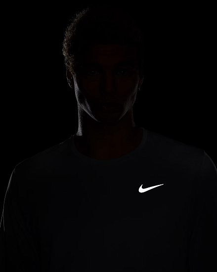 Лонгслив мужской Nike Dri-FIT Uv Miler Grey Fog/Particle Grey/Htr/Reflective Silver - Фото 6 большая