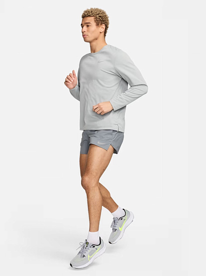 Лонгслив мужской Nike Dri-FIT Uv Miler Grey Fog/Particle Grey/Htr/Reflective Silver - Фото 7 большая