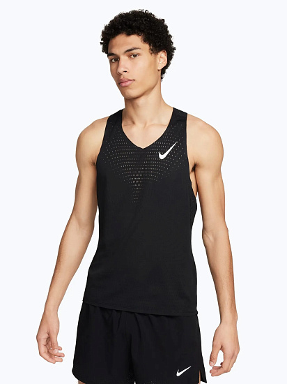 Майка мужская Nike Dri-FIT ADV AeroSwift Black/Summit White - Фото 2 большая