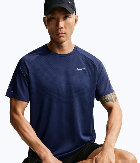 Футболка мужская Nike Dri-FIT ADV Stride Midnight Navy/Black - Фото 7 большая