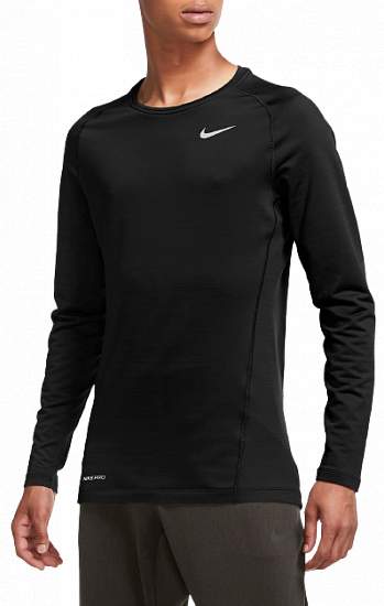 Футболка мужская Nike Pro Warm Black/White - Фото 1 большая