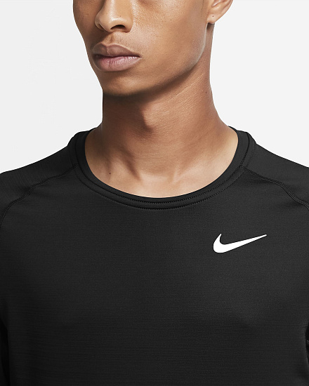 Футболка мужская Nike Pro Warm Black/White - Фото 4 большая
