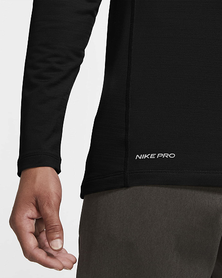 Футболка мужская Nike Pro Warm Black/White - Фото 5 большая
