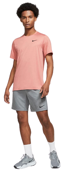 Футболка мужская Nike Pro Dri-FIT Pomegranate/Archaeo Pink/Htr/Black - Фото 4 большая