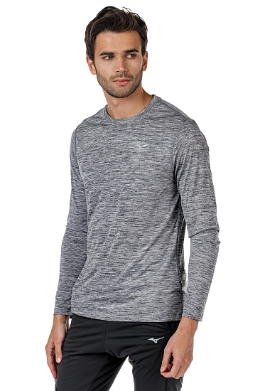 Футболка мужская Mizuno Impulse Core LS Т.Сер - Фото 6 большая