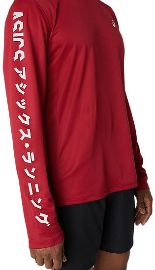 Футболка мужская ASICS Katakana LS Burgundy - Фото 6 большая