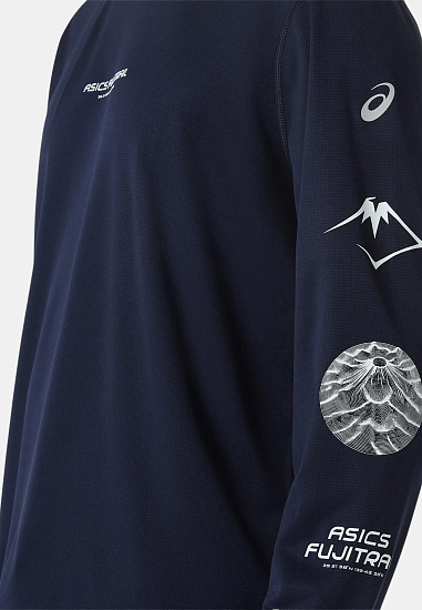 Лонгслив мужской ASICS Fujitrail Logo Midnight/Cobalt - Фото 6 большая