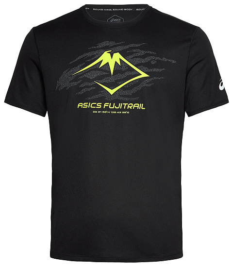 Футболка мужская ASICS Fujitrail Logo Black/Grey/Yellow - Фото 1 большая