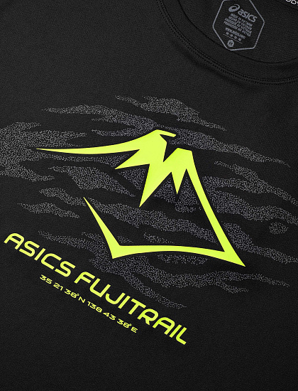 Футболка мужская ASICS Fujitrail Logo Black/Grey/Yellow - Фото 8 большая