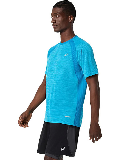 Футболка мужская ASICS Road Ss Aegean Blue - Фото 4 большая