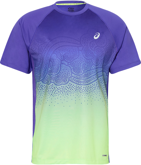 Футболка мужская ASICS Road Fade Ss Cobalt Burst/Illuminate Green - Фото 1 большая