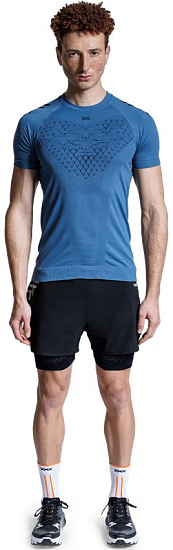 Футболка мужская X-Bionic Twyce Run Slate Blue/X Black - Фото 3 большая