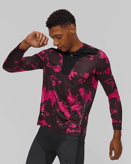 Лонгслив мужской X-Bionic Corefusion Run Wolfpack/Black/Neo Pink Winter - Фото 3 большая
