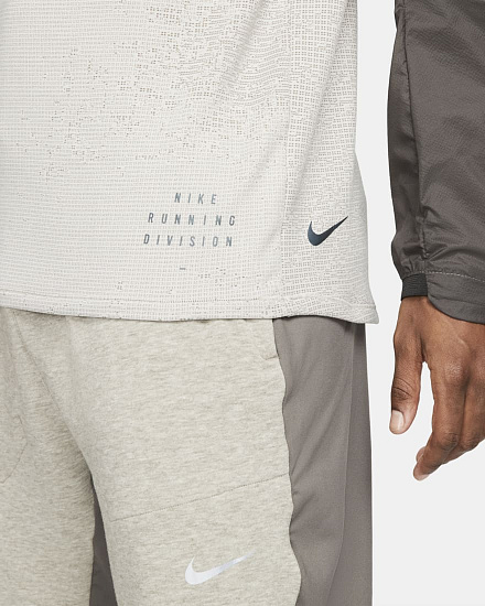 Лонгслив мужской Nike Therma-FIT ADV Run Division Cave Stone/Cave Stone/Pure - Фото 5 большая
