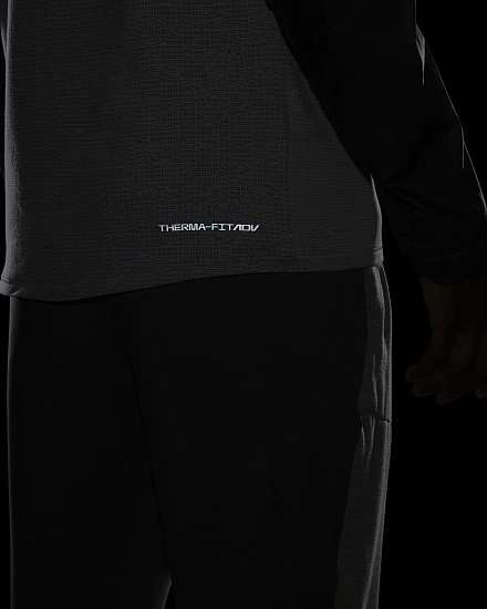 Лонгслив мужской Nike Therma-FIT ADV Run Division Cave Stone/Cave Stone/Pure - Фото 9 большая