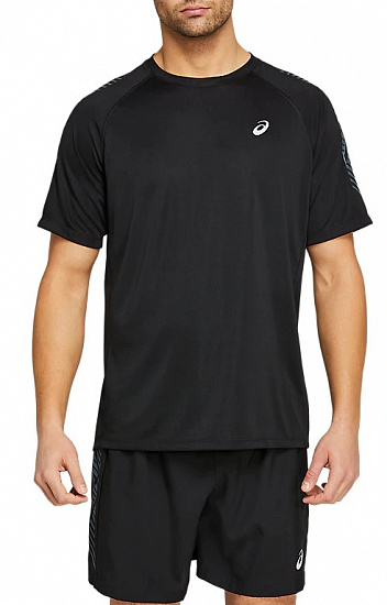 Футболка мужская ASICS Icon Ss Performance Black/Carrier Grey - Фото 1 большая