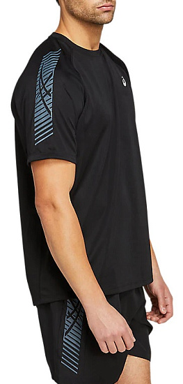 Футболка мужская ASICS Icon Ss Performance Black/Carrier Grey - Фото 3 большая