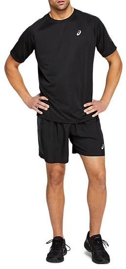 Футболка мужская ASICS Icon Ss Performance Black/Carrier Grey - Фото 6 большая