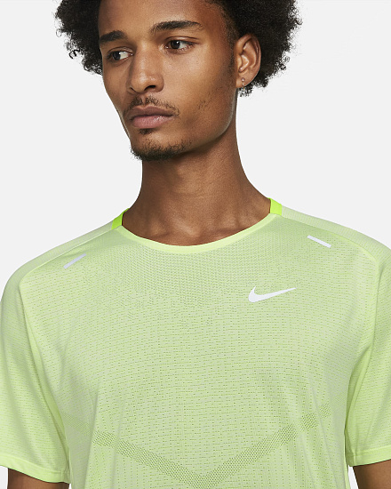 Футболка мужская Nike Dri-FIT ADV Techknit Ultra Volt/White - Фото 5 большая