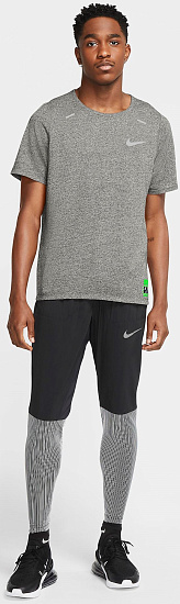 Футболка мужская Nike Rise 365 Future Fast SS Dark Grey Heather/Blue Void - Фото 2 большая
