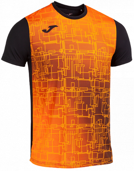 Футболка мужская Joma Elite 8 Black/Orange - Фото 1 большая