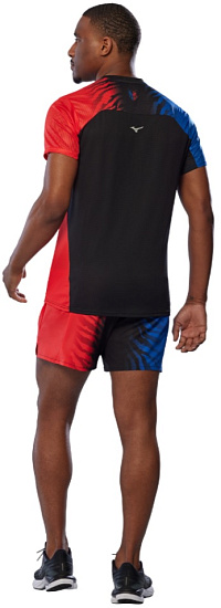 Футболка мужская Mizuno DryAeroFlow Graphic Oni Red/Oni Blue - Фото 5 большая