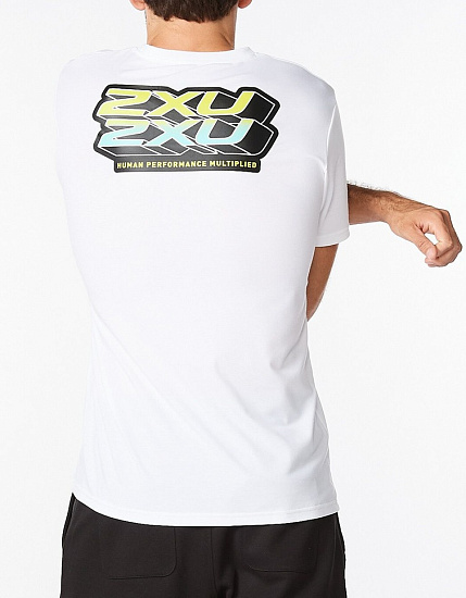 Футболка мужская 2XU Contender WHT/ACD - Фото 2 большая
