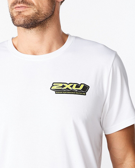 Футболка мужская 2XU Contender WHT/ACD - Фото 3 большая