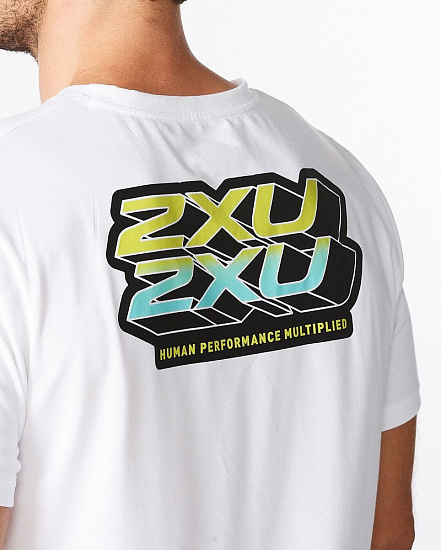 Футболка мужская 2XU Contender WHT/ACD - Фото 4 большая