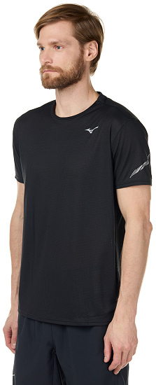 Футболка мужская Mizuno Dry Aero Flow черный - Фото 2 большая