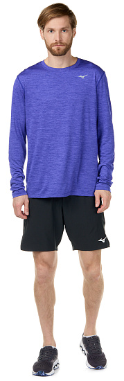 Футболка мужская Mizuno Impulse Core LS фиолетовый - Фото 2 большая