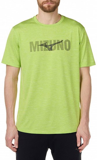 Футболка мужская Mizuno Core Graphic зел.лайм - Фото 1 большая
