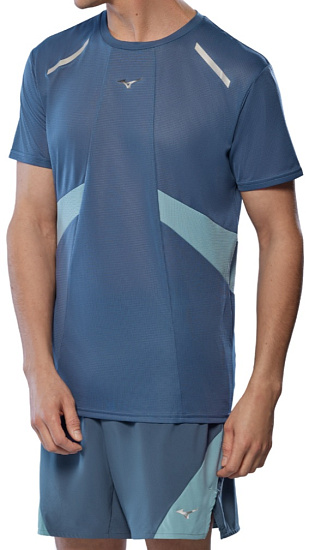 Футболка мужская Mizuno DryAeroFlow Vintage Indigo - Фото 2 большая