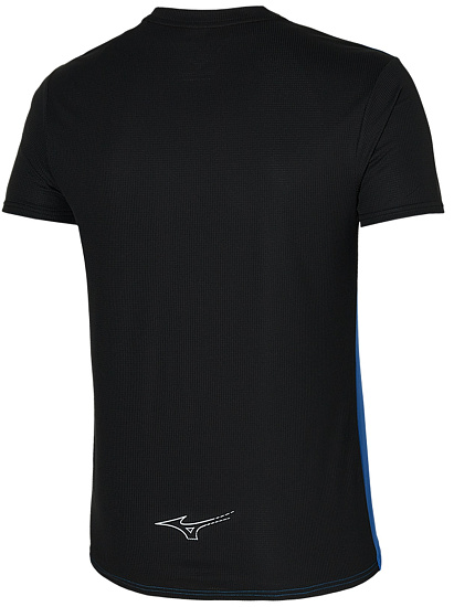 Футболка мужская Mizuno Dryaeroflow Turkish Sea/Black - Фото 2 большая