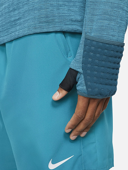 Футболка мужская Nike Sphere 1/2-Zip Dark Teal Green/Heather/Blustery - Фото 4 большая