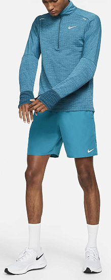 Футболка мужская Nike Sphere 1/2-Zip Dark Teal Green/Heather/Blustery - Фото 7 большая