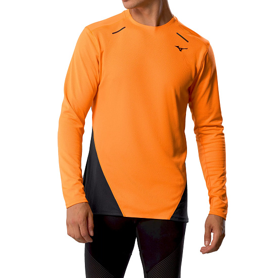 Лонгслив мужской Mizuno Tech Thermal Charge Ls Tangelo - Фото 3 большая