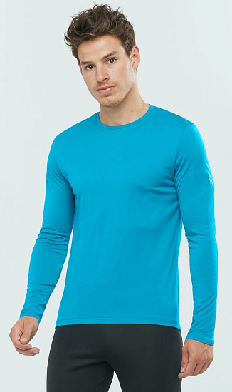 Футболка мужская Salomon Agile Ls Tee Barrier Reef/Hea - Фото 2 большая