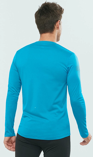Футболка мужская Salomon Agile Ls Tee Barrier Reef/Hea - Фото 3 большая
