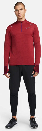 Футболка мужская Nike Therma-Fit Repel Element 1/4 Zip Sangria/University Red/Reflective Silver - Фото 4 большая